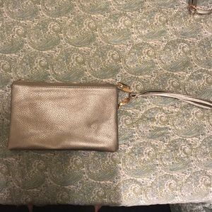Silver metallic wristlet/purse